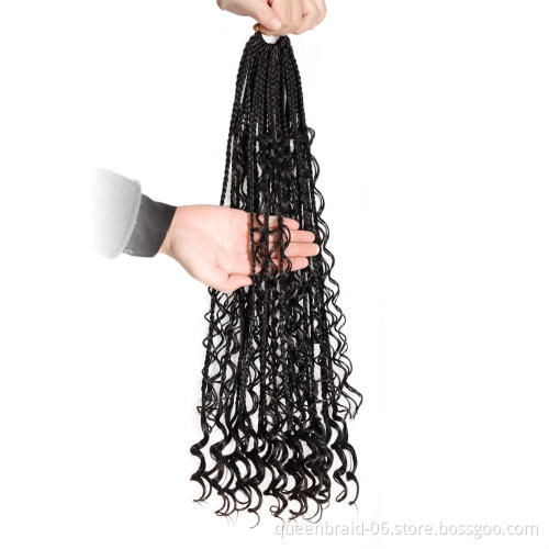 14/18Inch Boho Goddess Box Braids Crochet Hair Box Braid Crochet Hippie locs Bohemian Crochet Hair Extension